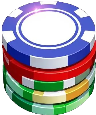 Ícone com uma pilha animada de fichas coloridas para jogar póquer
