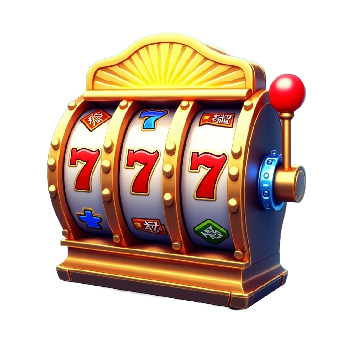 Ícone com uma slot machine dourada animada